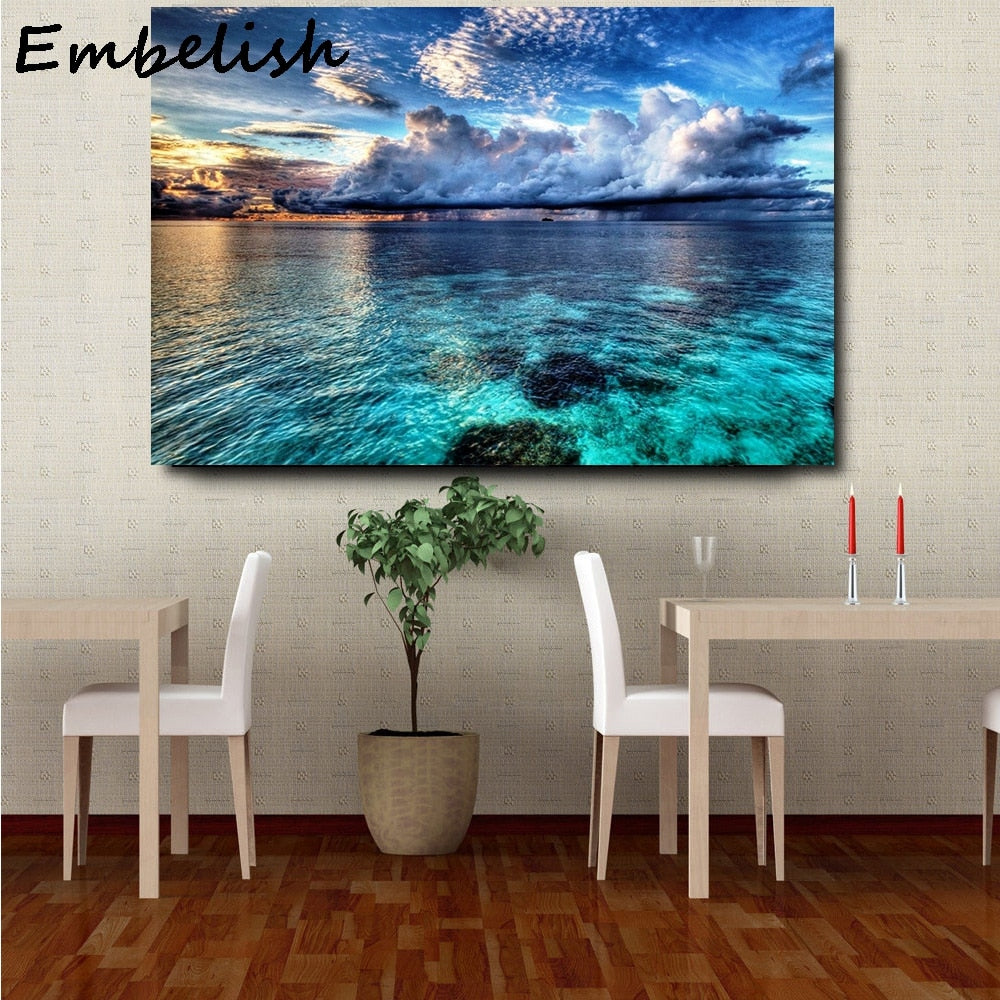Tableau mural de paysage marin Blue Sky