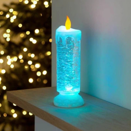 Bougie à eau LED à avec paillettes
