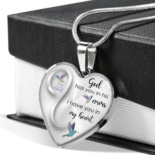 Dieu vous a dans ses bras Collier colibri
