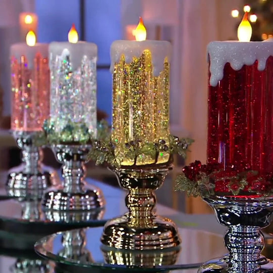 Bougie à eau LED à avec paillettes