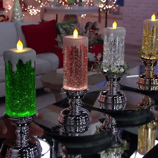 Bougie à eau LED à avec paillettes