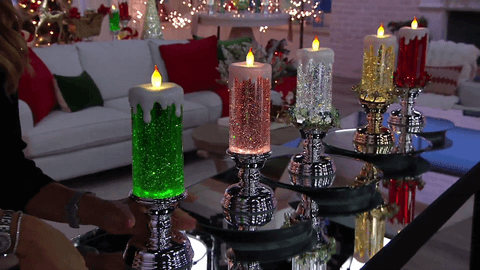 Bougie à eau LED à avec paillettes