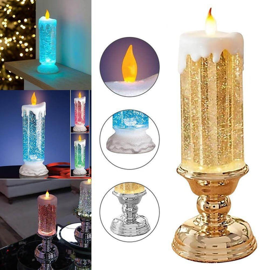 Bougie à eau LED à avec paillettes