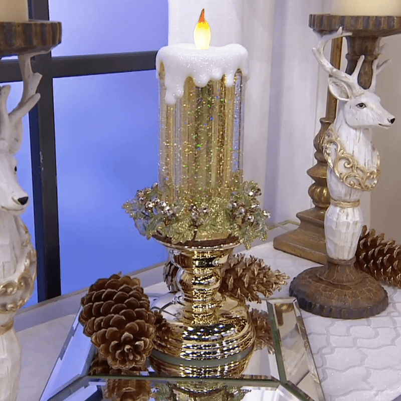 Bougie à eau LED à avec paillettes
