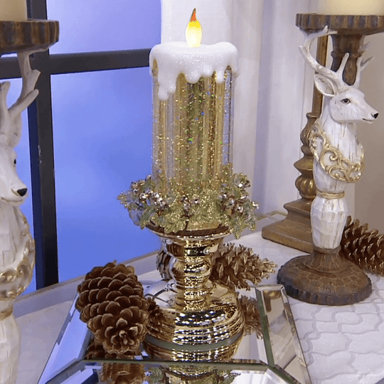 Bougie à eau LED à avec paillettes