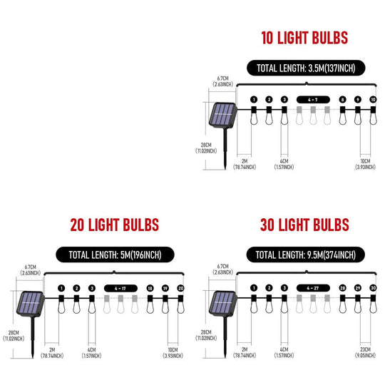 Lampes à DEL à alimentation solaire pour l'extérieur