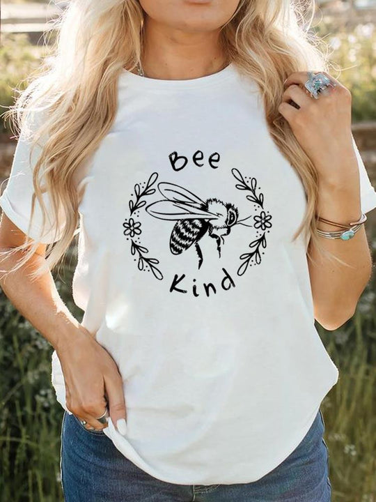 Tee-shirt imprimé à manches courtes pour femmes