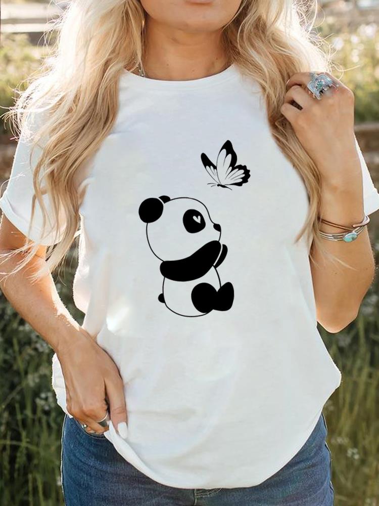 Tee-shirt imprimé à manches courtes pour femmes