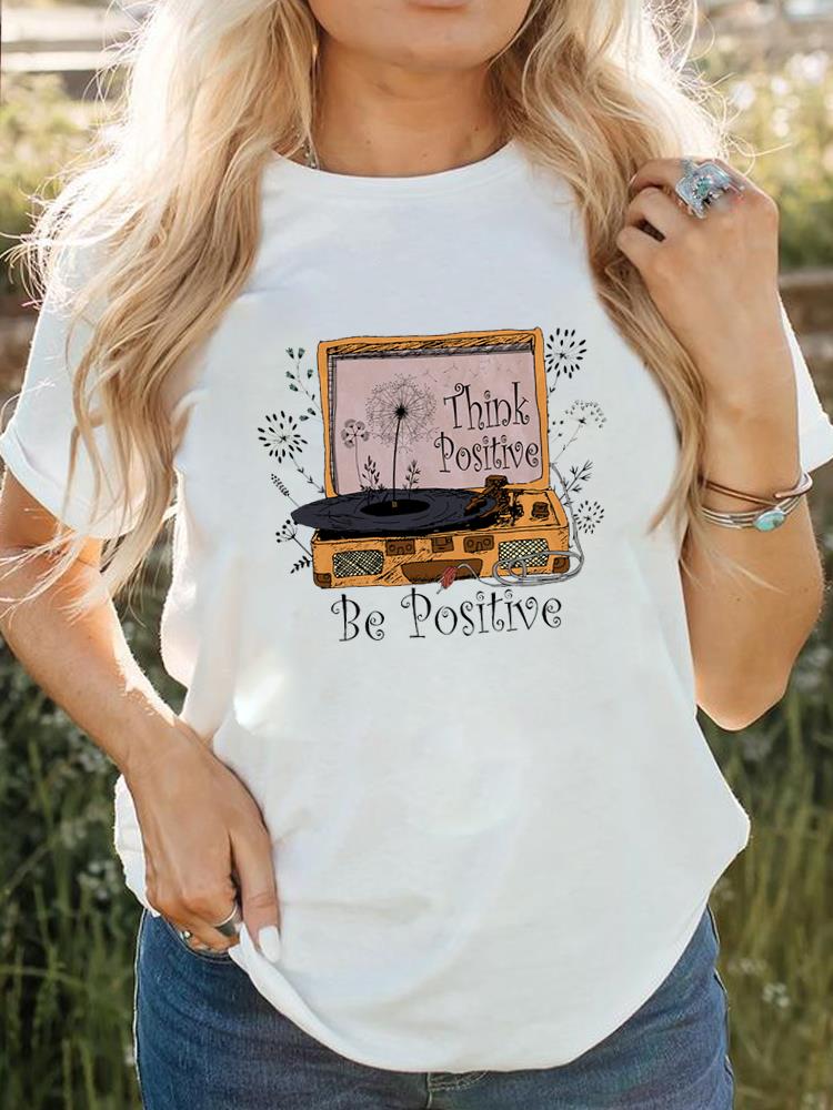 Tee-shirt imprimé à manches courtes pour femmes