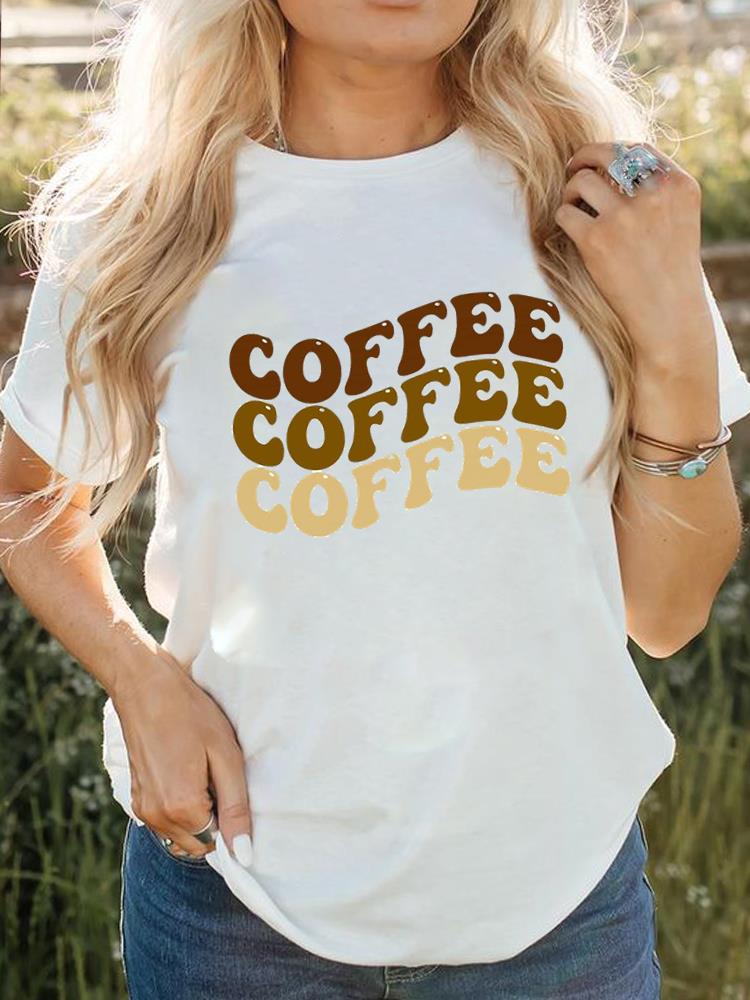 Tee-shirt imprimé à manches courtes pour femmes