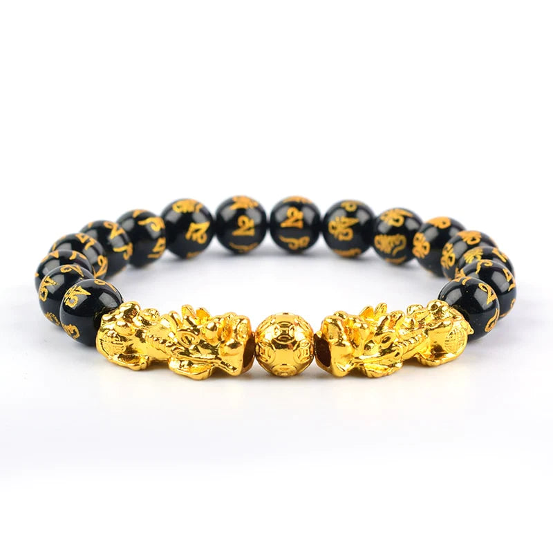 Bracelet Feng Shui en Obisidian noir