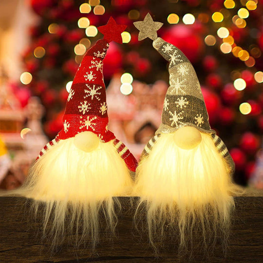 Gnome de Noël illuminé