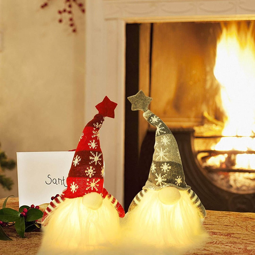 Gnome de Noël illuminé