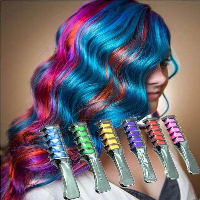 Peigne pour coloration temporaire des cheveux
