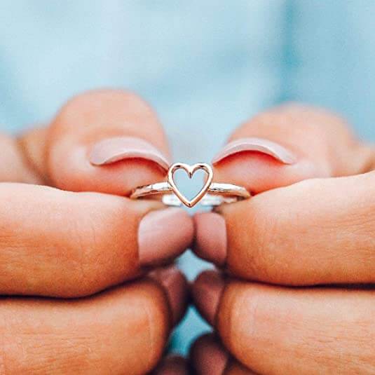Bague de promesse en forme de cœur