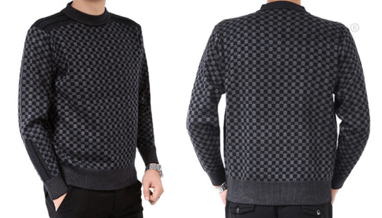Pulls à carreaux en tricot pour hommes