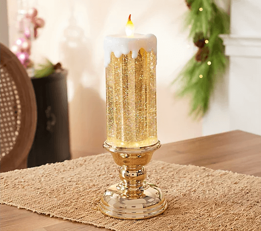 Bougie à eau LED à avec paillettes