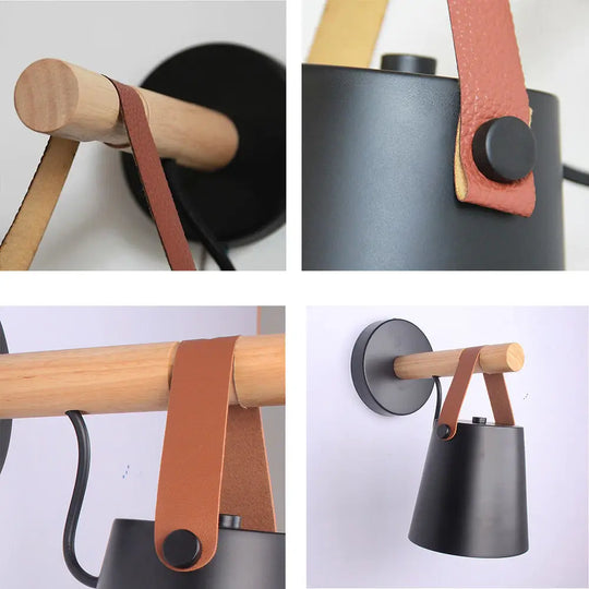 Lampe murale nordique en bois