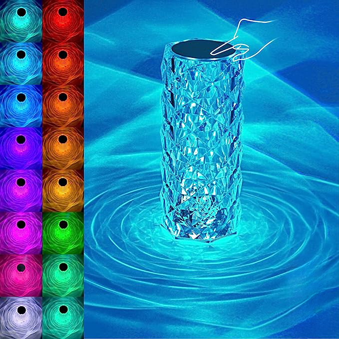Lampe tactile pour projecteur en cristal rose